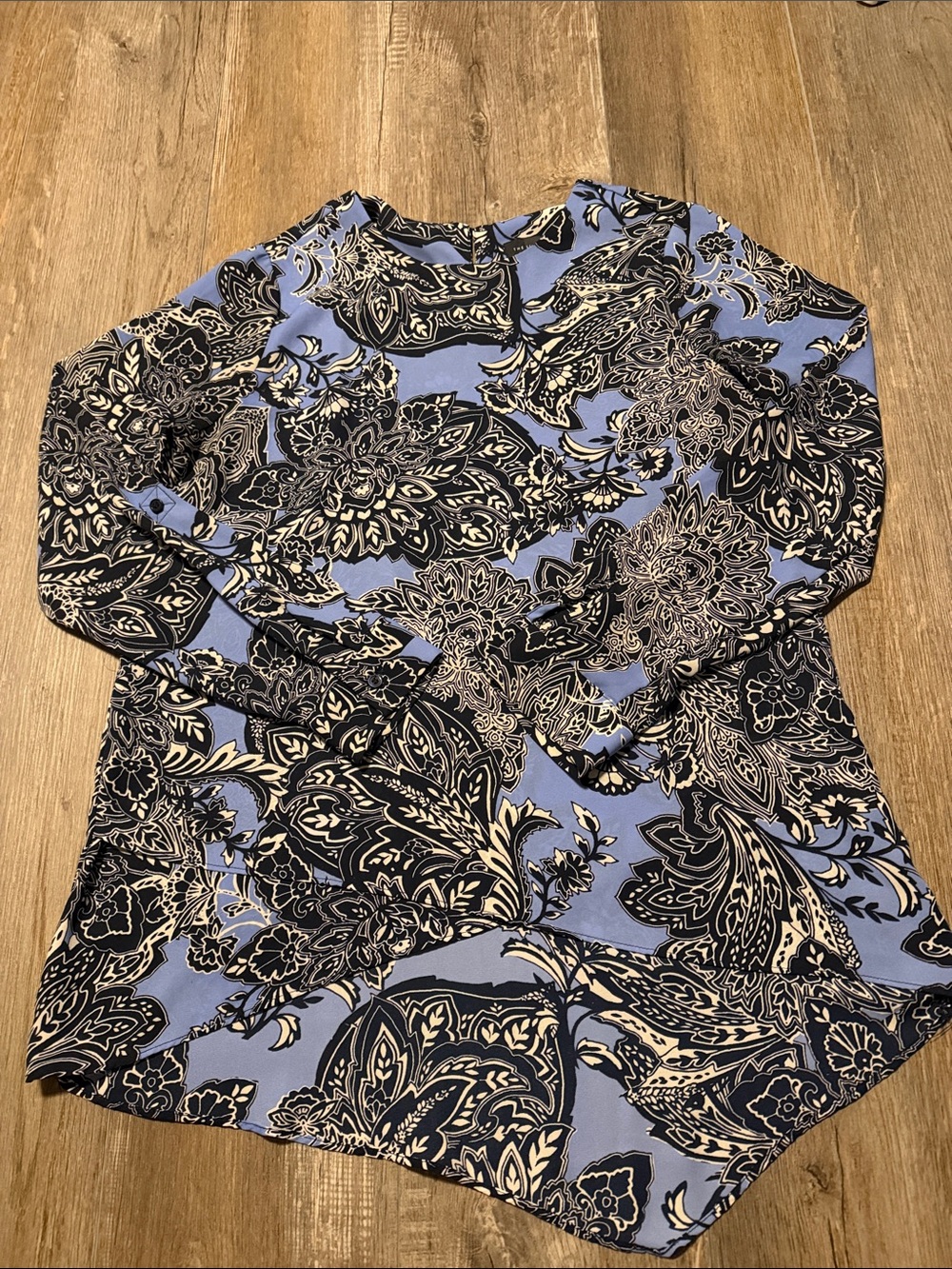 The Limited Light Blue Paisley Long Sleeve Tee